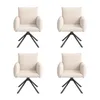 Four beige upholstered chairs with black metal bases are arranged in a 2x2 grid against a white background. Produktbild-Vorschau