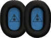 Two black ear pads with blue inner material and a black logo are shown against a white background. Produktbild-Vorschau