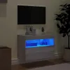 vidaXL Armoire TV murale avec lampes LED Gris Sonoma Voir les images du produit 4