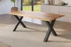 Esstisch Baumkante Holz-Optik Wildeiche 220 x 100 X-Gestell Produktbild-Vorschau 1