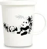 [ PANDA PAAR ] chinesisches Porzellan / Teebecher + Sieb & Produktbild-Vorschau 1