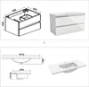 100 cm Badmöbel-Set Unterschrank mit Mineralguss waschtisch Produktbild-Vorschau 7