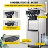 A marketing image showcasing a soft-serve ice cream machine with various features highlighted by text overlays. Náhľad obrázku produktu