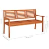 3-Sitzer-Gartenbank mit Auflage 150 cm Massivholz Produktbild-Vorschau 8