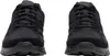 A front view of a pair of black Skechers shoes against a white background. Podgląd zdjęcia produktu