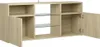 A light brown wooden TV cabinet with open doors and shelves. Náhled obrázku produktu