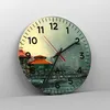 Wanduhr - Rund - Glasuhr - Meer Ufer Möwe - 30x30cm - Produktbild-Vorschau 4