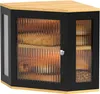 Boîte à pain en bambou avec 2 étages et couvercle en verre Voir les images du produit 1