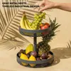 Vassoio portafrutta eluno, cestino portapane rotondo a due Anteprima dell’immagine prodotto 4