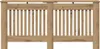 A front view of a wooden radiator cover. Voir les images du produit