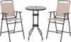 COSTWAY 3dílný bistro set se skleněnou deskou, 2 skládacími Náhled obrázku produktu 1