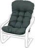A dark gray cushion on a white chair frame. Podgląd zdjęcia produktu