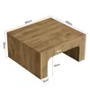 Table basse carrée en bois de 100 cm, idéale pour le salon, Voir les images du produit 9