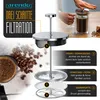 Arendo French Press in vetro, pressa per caffè, 1 litro, Anteprima dell’immagine prodotto 3