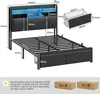 AODEMOKO Polsterbett 140x200 cm mit LED-Beleuchtung und 2 Produktbild-Vorschau 3