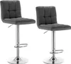 Two dark gray bar stools with chrome bases and adjustable height. Náhľad obrázku produktu