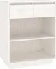vidaXL Bočná skrinka biela 60x34x75 cm Masívne borovicové Náhľad obrázku produktu 2
