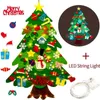 Árbol de Navidad de fieltro con guirnalda de luces LED y 32 Vista previa de la imagen del producto 4