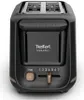 Front view of a black two-slice toaster. Voir les images du produit