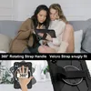 Two women sitting on a couch looking at a tablet case, with close-up shots of the case's features. Voir les images du produit
