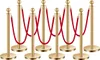 A group of gold stanchions with red ropes. Anteprima dell’immagine prodotto