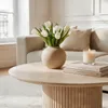 Couchtisch TEBUR, rund 80 cm in Travertinoptik, Beige - Produktbild-Vorschau 2