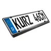 2 kurze Kennzeichenhalter Edelstahl poliert - in schwarz - Produktbild-Vorschau 4