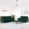 vidaXL 2-tlg. Sofagarnitur mit Kissen Dunkelgrün Samt Produktbild-Vorschau 3