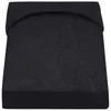 A black fitted sheet is shown from a slightly elevated angle, isolated on a white background. Produktbild-Vorschau