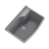 A gray sink basin with a drain is shown from a top-down perspective against a white background. Produktbild-Vorschau