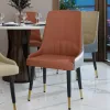 WISFOR Set di 2 sedie da pranzo in pelle e metallo con Anteprima dell’immagine prodotto 4