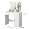 A white vanity table with a lighted mirror and storage compartments. Náhled obrázku produktu