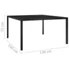Tavolo da Giardino 130x130x72 cm Nero in Acciaio e Vetro Anteprima dell’immagine prodotto 4