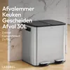 CASABEL Dubbele keukenprullenbak 2x15l en roestvrij staal, Productafbeelding-voorbeeld 2