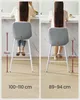 A split image showing two people sitting on bar stools at a counter, with measurements indicated. Náhled obrázku produktu