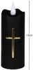 Schwarze LED-Kerze mit Kreuz und Flammeneffekt, Produktbild-Vorschau 4