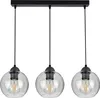 Pendelleuchte mit 3 Glasschirmen in Schwarz, Transparent, Produktbild-Vorschau 1
