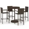 5-tlg. Gartenbar-Set Poly Rattan Braun , Gartenmöbel-Sets Produktbild-Vorschau 2
