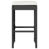 vidaXL Tabouret de bar de jardin avec coussin 2 pcs. noir Voir les images du produit 4