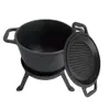 Gusseiserner Jagdkessel 5,0 l mit Grillpfanne 2 in 1 Produktbild-Vorschau 1