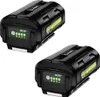 Two black lithium-ion batteries with green indicator lights and text. Podgląd zdjęcia produktu
