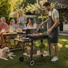 Grill węglowy ogrodowy 53x33 cm z półką kółkami i kratką do Podgląd zdjęcia produktu 11