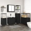 Möbel 5-tlg. Badmöbel-Set Schwarz Eiche Holzwerkstoff - Produktbild-Vorschau 1