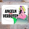 Angeln leider verboten Metallschild XXL in 28x38 cm in weiß Produktbild-Vorschau 2