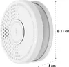 A white smoke detector with measurement indicators. Produktbild-Vorschau