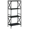 Libreria 4 ripiani Nero 59x35x132 cm Materiale a base di Anteprima dell’immagine prodotto 1
