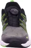 A close-up front view of a black and gray sneaker with green accents. Produktbild-Vorschau