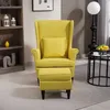 HOMCOM fauteuil met voetenbankje, fauteuil met linnenlook, Productafbeelding-voorbeeld 8