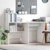 vidaXL Písací stôl s policou Biely 131,5 x 50 x 106,5 cm Náhľad obrázku produktu 2