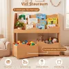 COSTWAY Kinderregal mit 2 Boxen auf Rollen, Bücherregal Produktbild-Vorschau 4